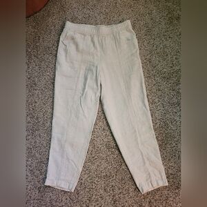 Old Navy Cream High-Rise Tapered Pants